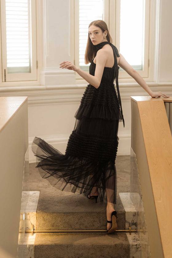 Davernial Tulle Gown (Black)