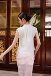 Soralis Silk Qipao Top (Pearl White)