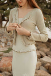 Drenielle Knit Top & Cardi Set (Sage)