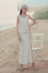 Eliette Satin Skirt (Pearl)