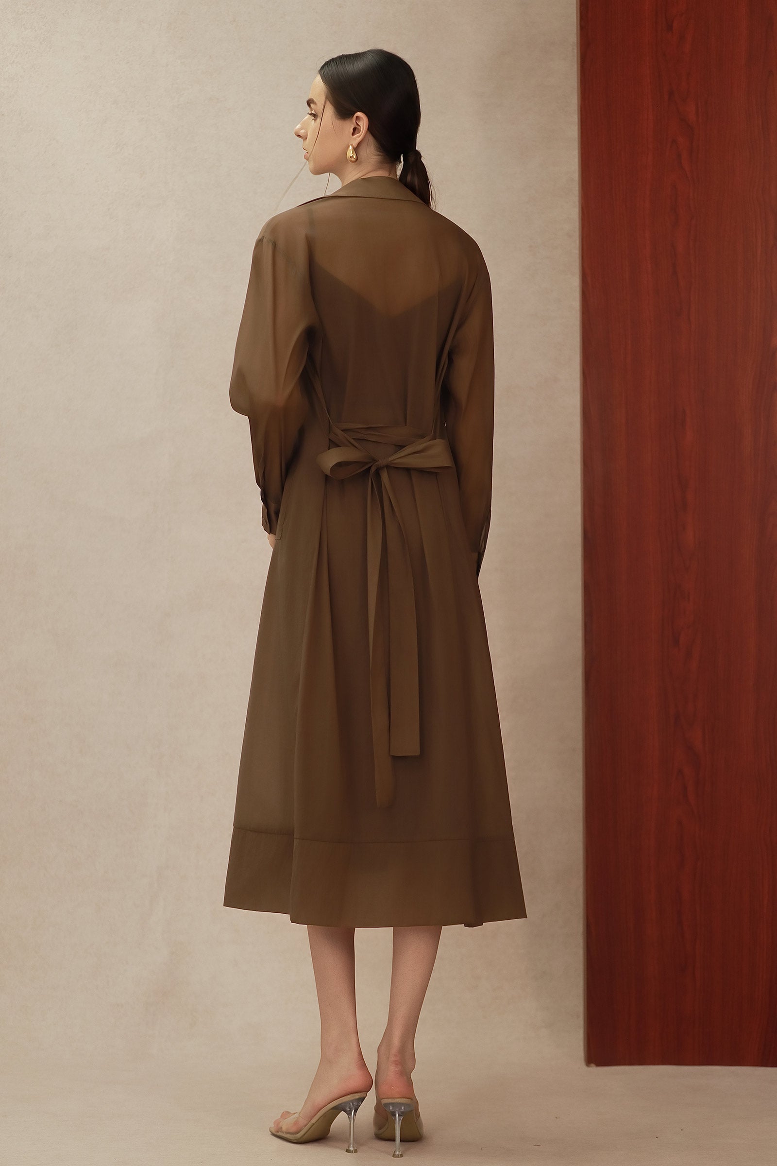 Seren Silk Shirtdress (Mocha)