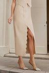 Diuxe Scallop Skirt (Beige)