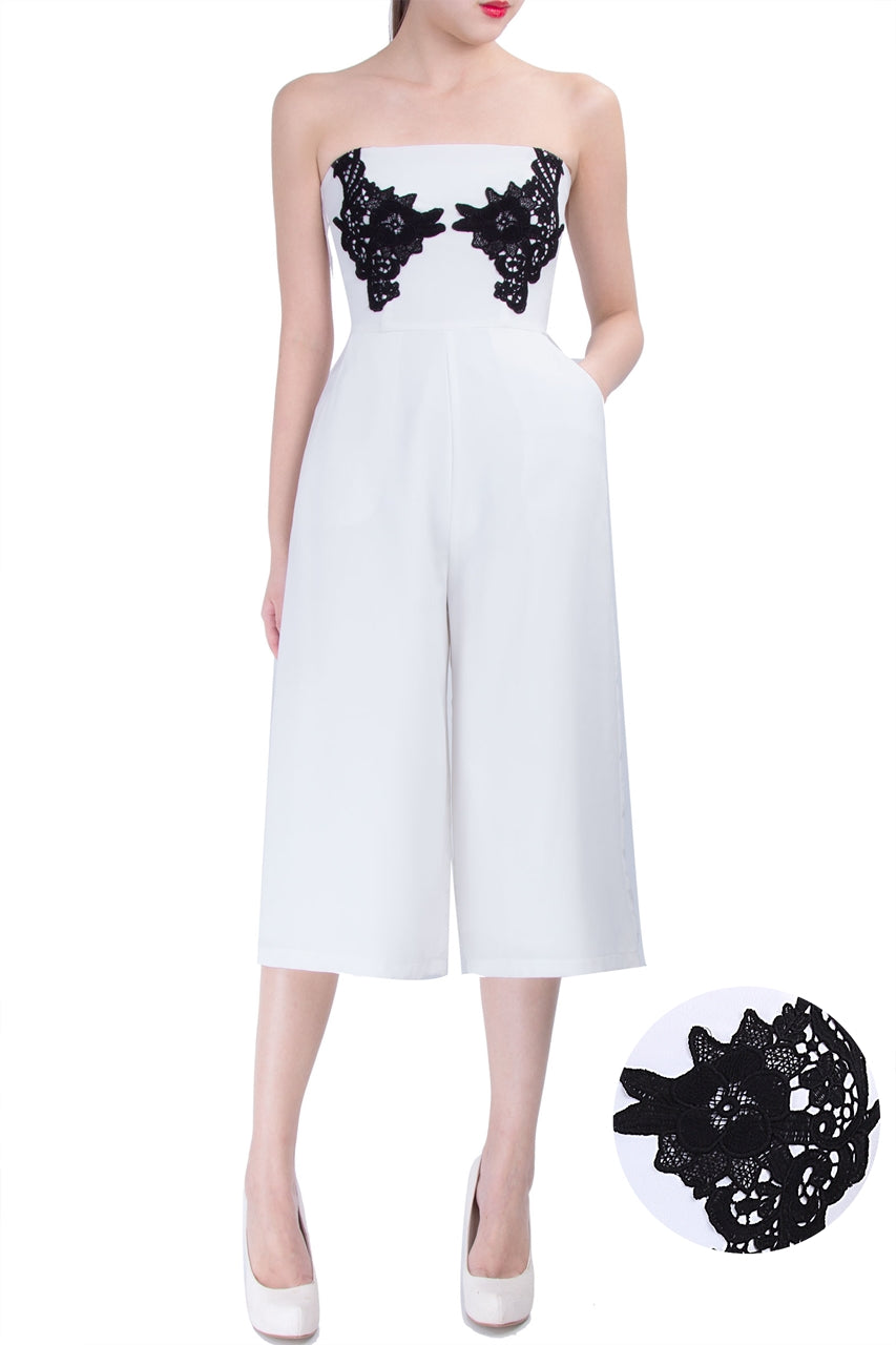 Dauceenis Cullotes Jumpsuit (White)