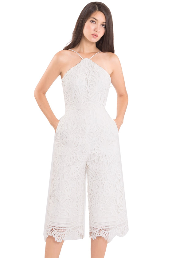 Dojustia Jumpsuit Cullotes (White)