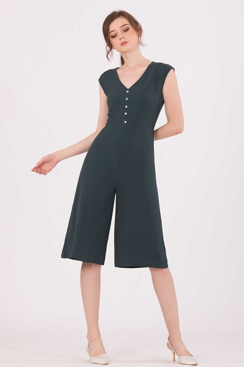 Doferfiy Jumpsuit Cullotes (Dark Green)