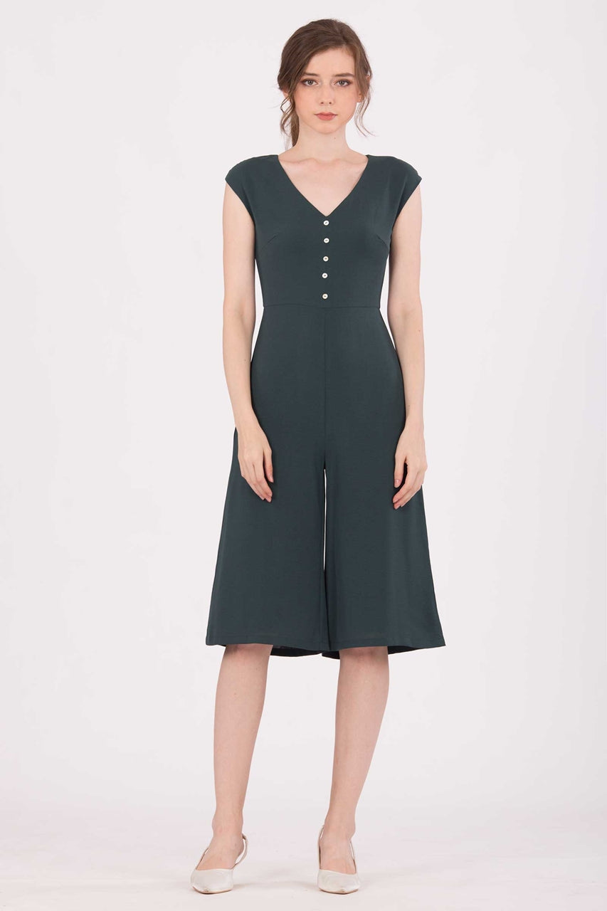 Doferfiy Jumpsuit Cullotes (Dark Green)