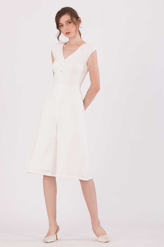 Doferfiy Jumpsuit Cullotes (White)