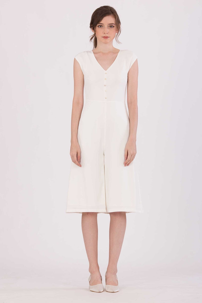 Doferfiy Jumpsuit Cullotes (White)