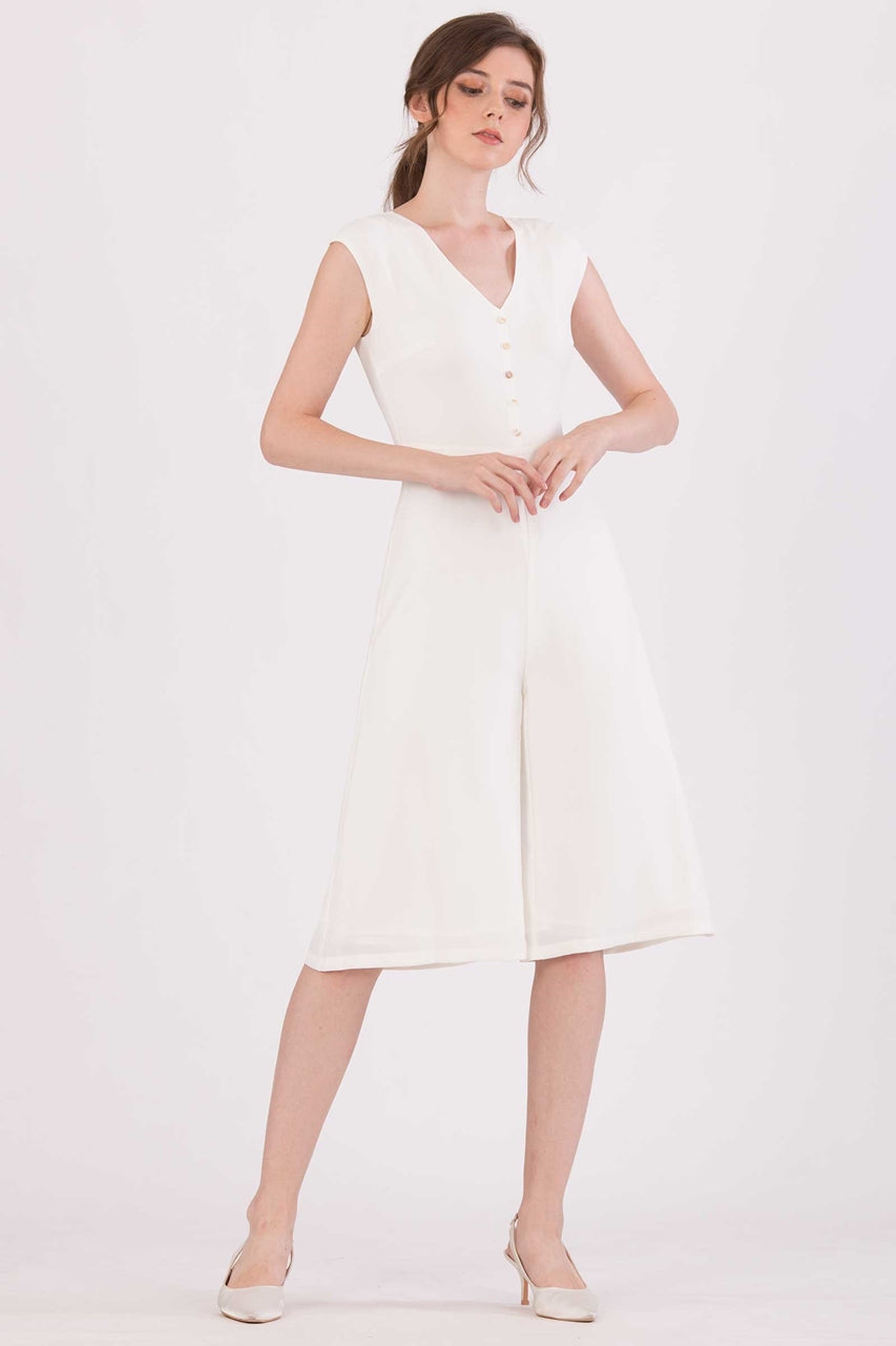 Doferfiy Jumpsuit Cullotes (White)