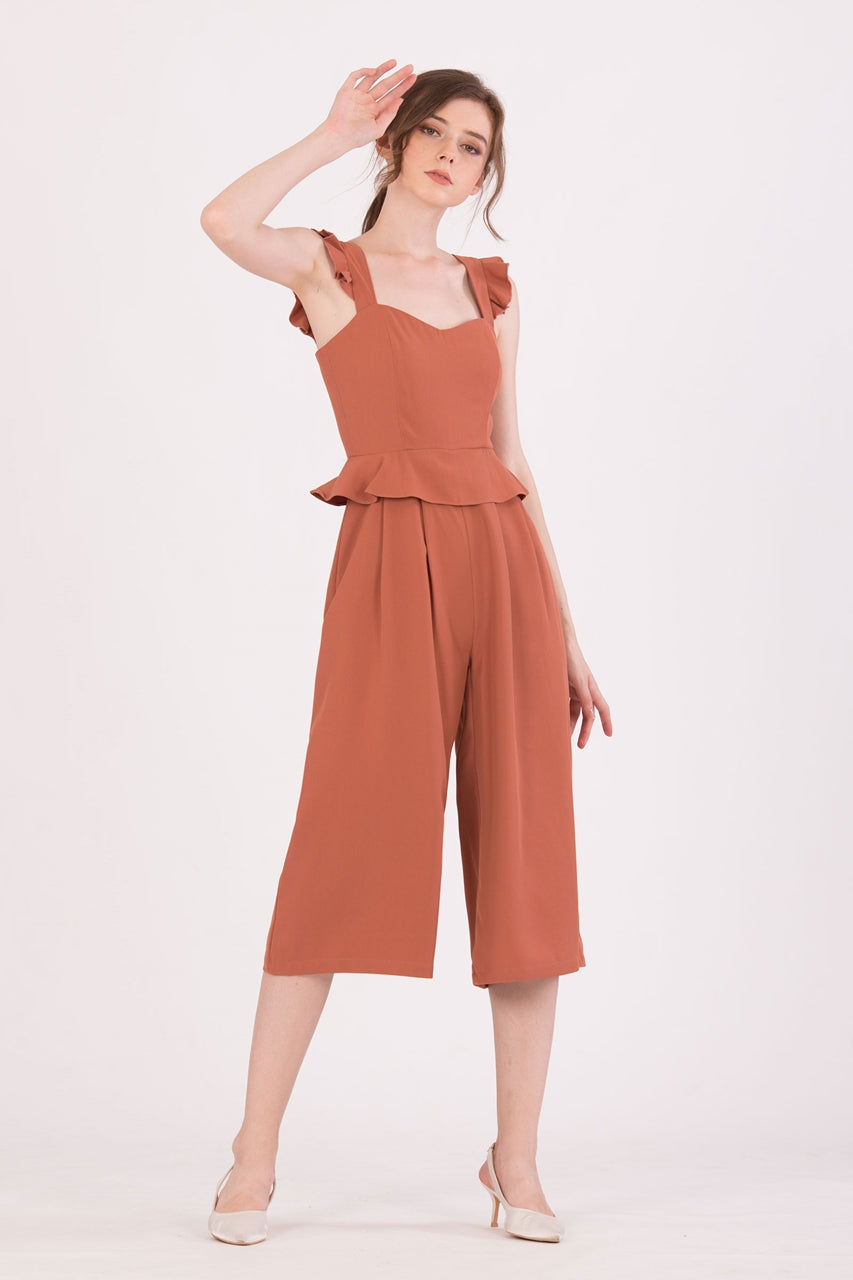 Diutol Jumpsuit Cullotes (Light Brown)