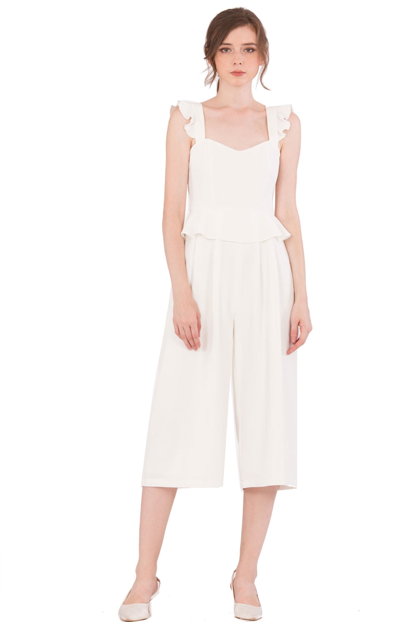 Diutol Jumpsuit Cullotes (White)