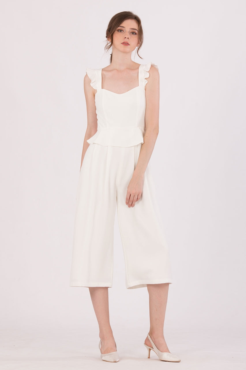 Diutol Jumpsuit Cullotes (White)