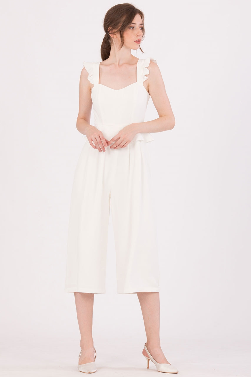 Diutol Jumpsuit Cullotes (White)