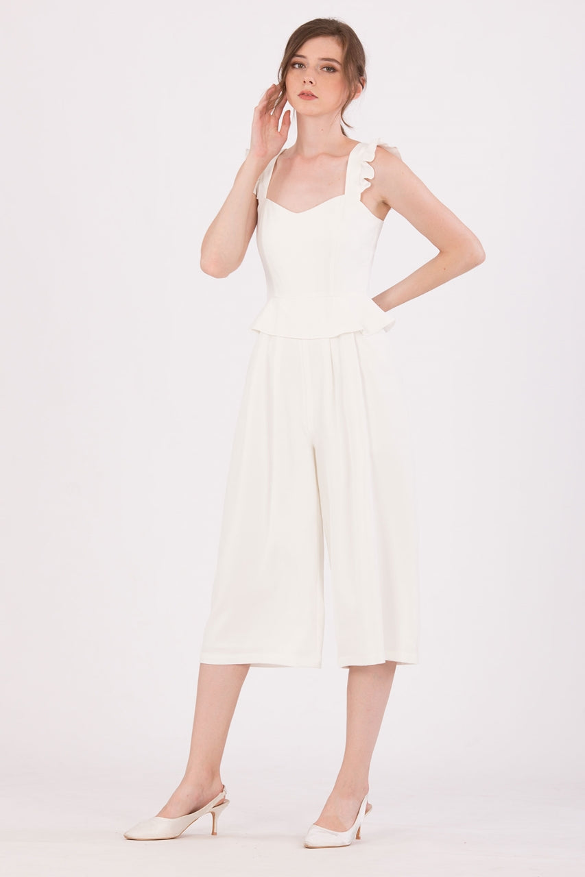 Diutol Jumpsuit Cullotes (White)