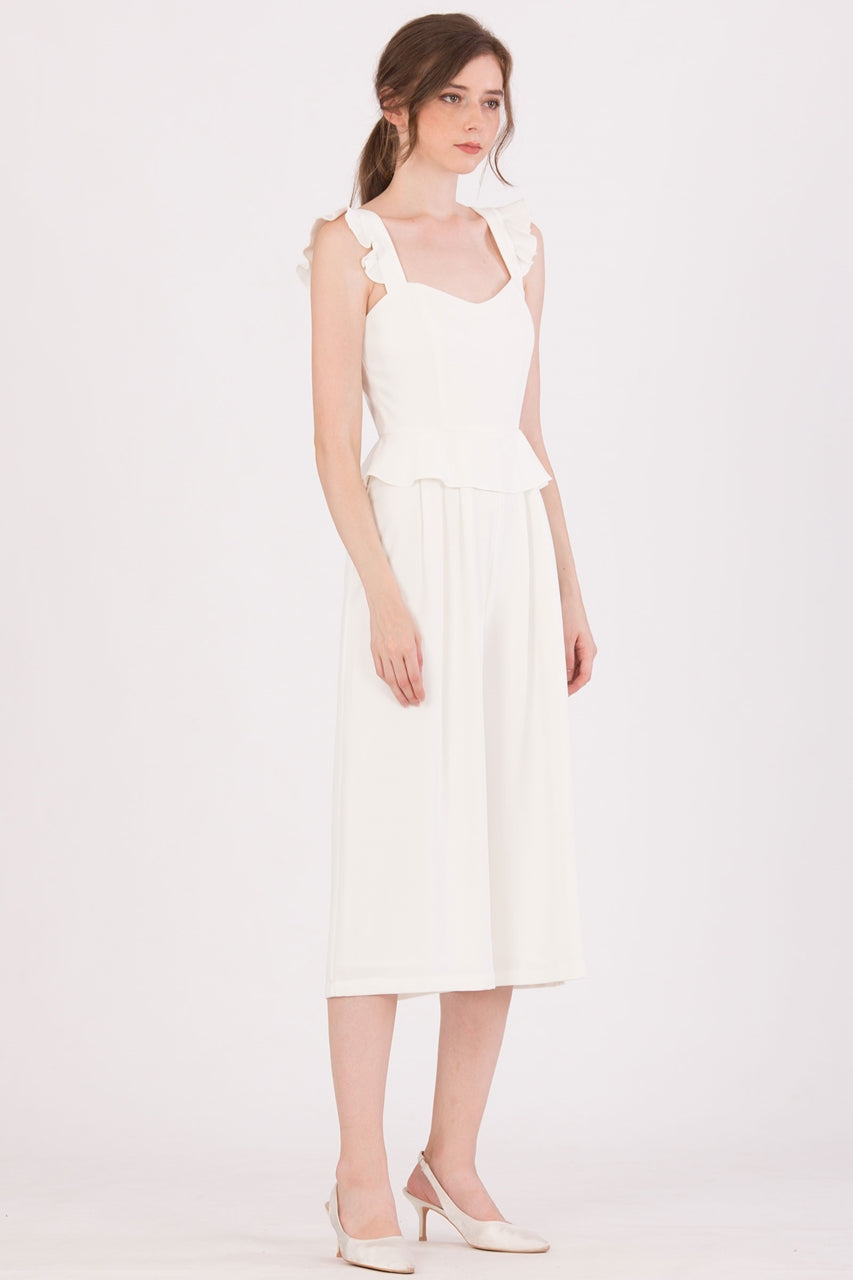 Diutol Jumpsuit Cullotes (White)