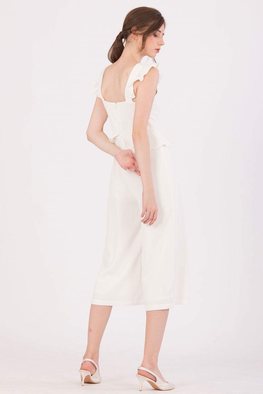 Diutol Jumpsuit Cullotes (White)