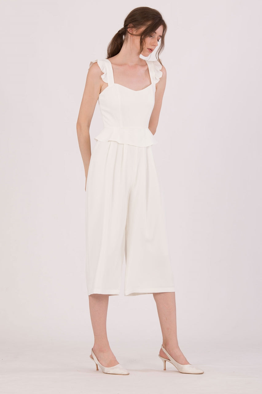 Diutol Jumpsuit Cullotes (White)