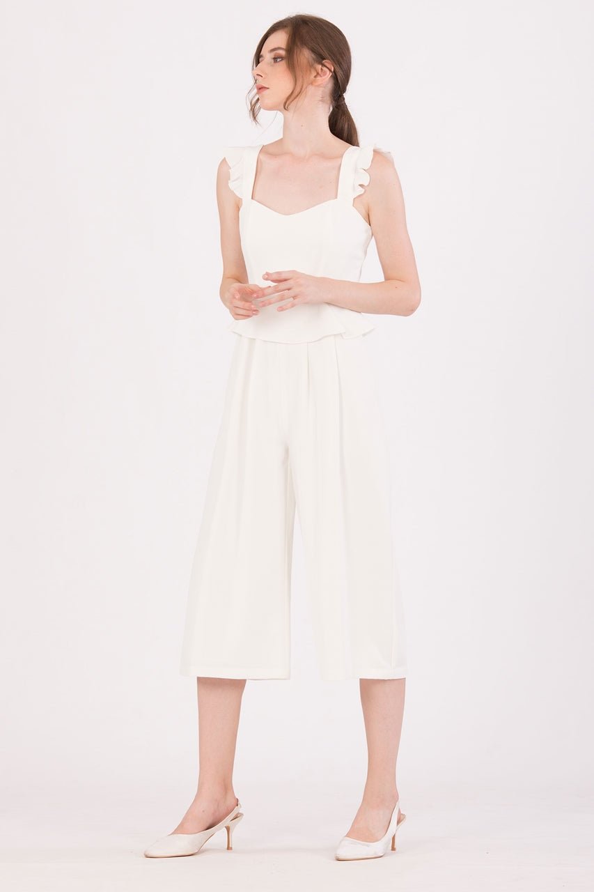 Diutol Jumpsuit Cullotes (White)