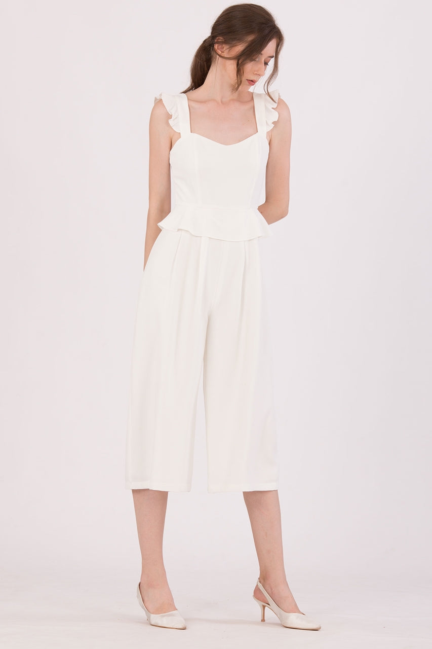 Diutol Jumpsuit Cullotes (White)