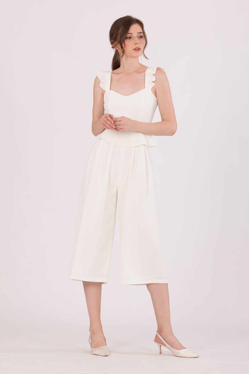 Diutol Jumpsuit Cullotes (White)