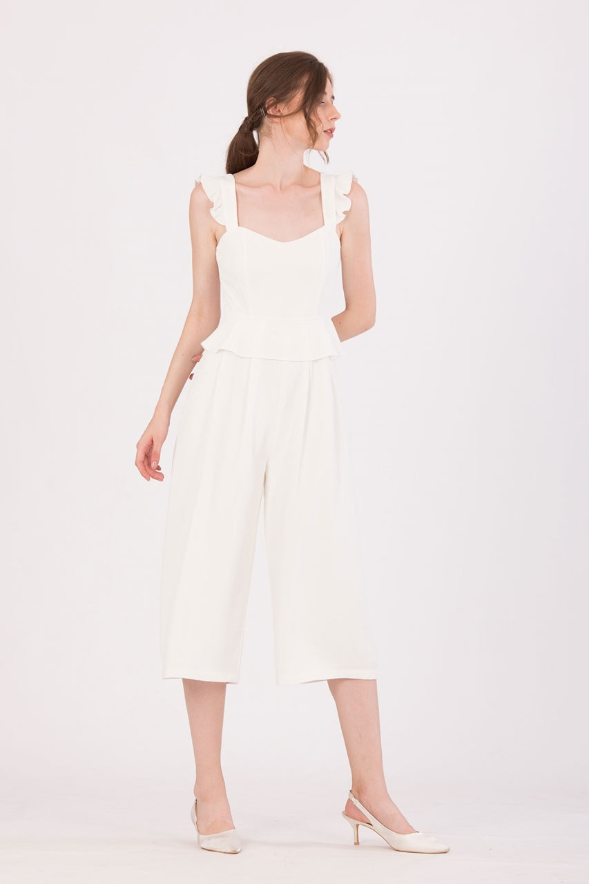 Diutol Jumpsuit Cullotes (White)