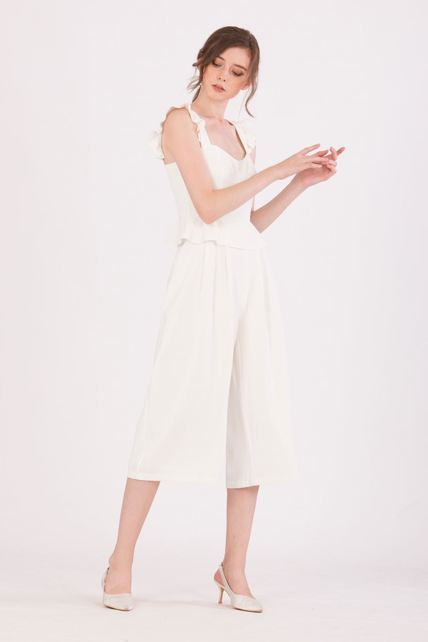 Diutol Jumpsuit Cullotes (White)