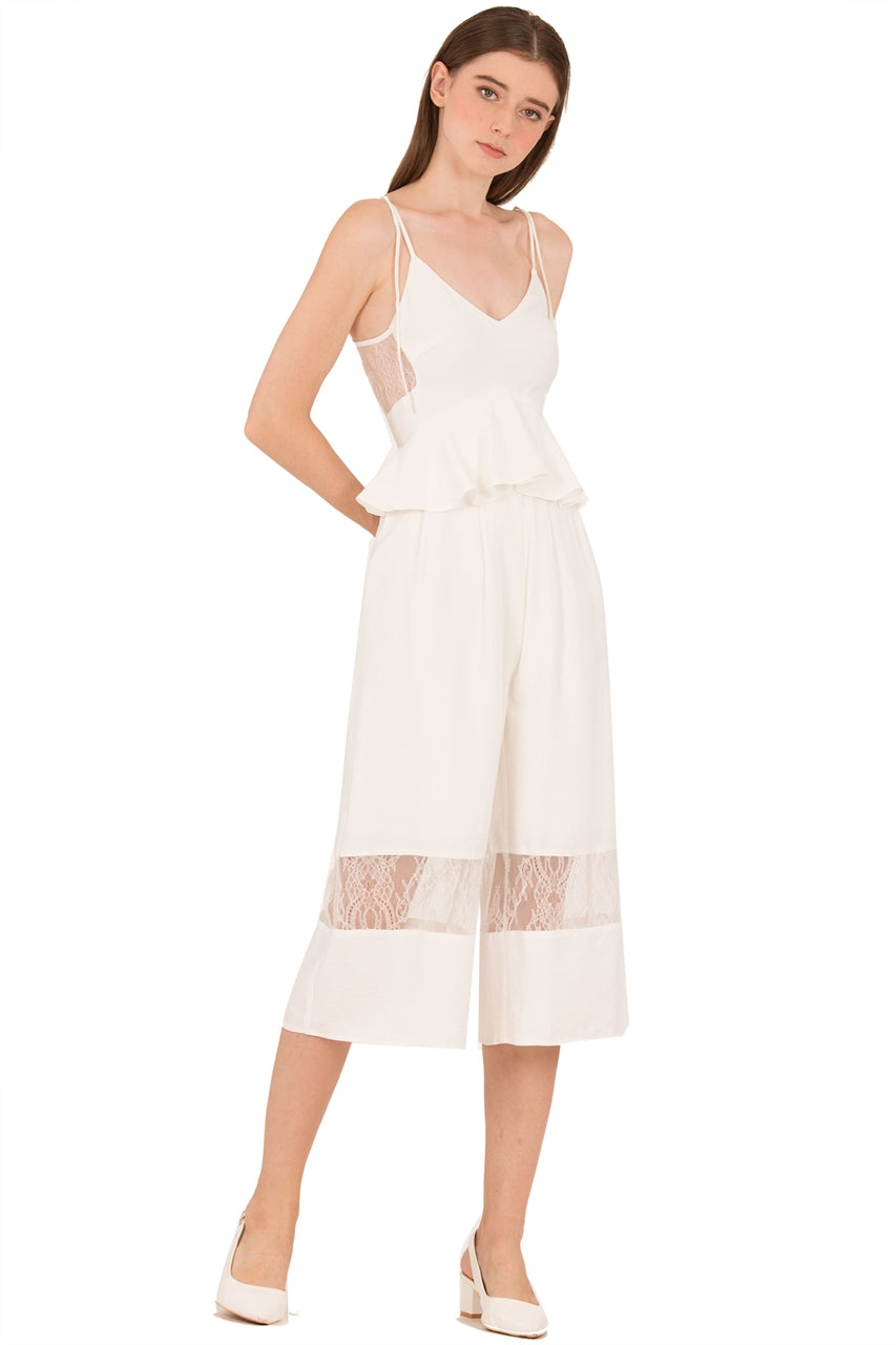 Daritahern Jumpsuit Cullotes (White)