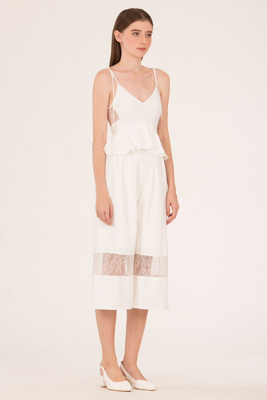 Daritahern Jumpsuit Cullotes (White)