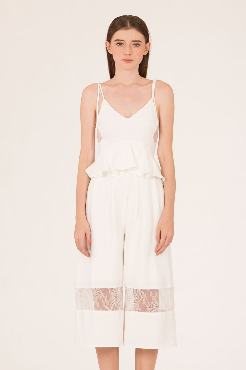 Daritahern Jumpsuit Cullotes (White)