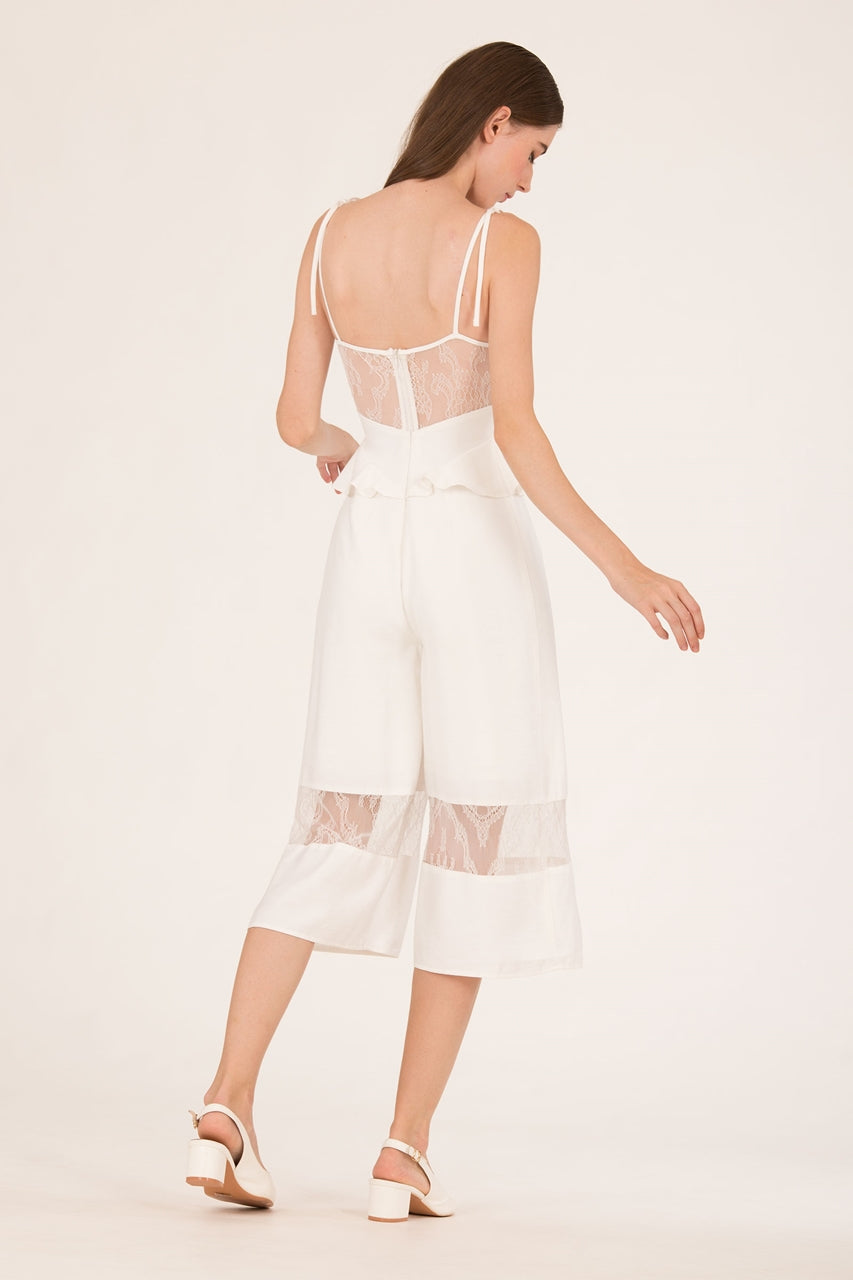 Daritahern Jumpsuit Cullotes (White)