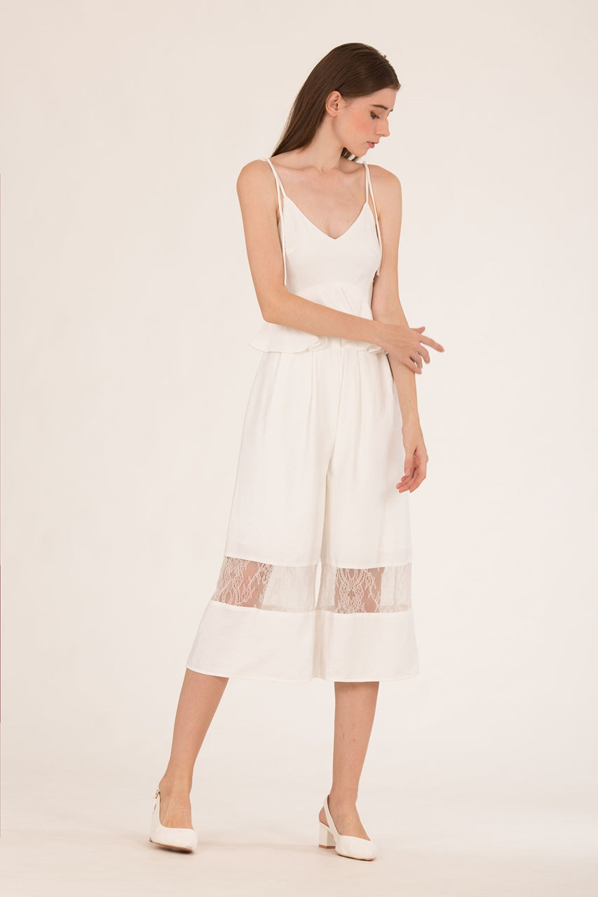 Daritahern Jumpsuit Cullotes (White)