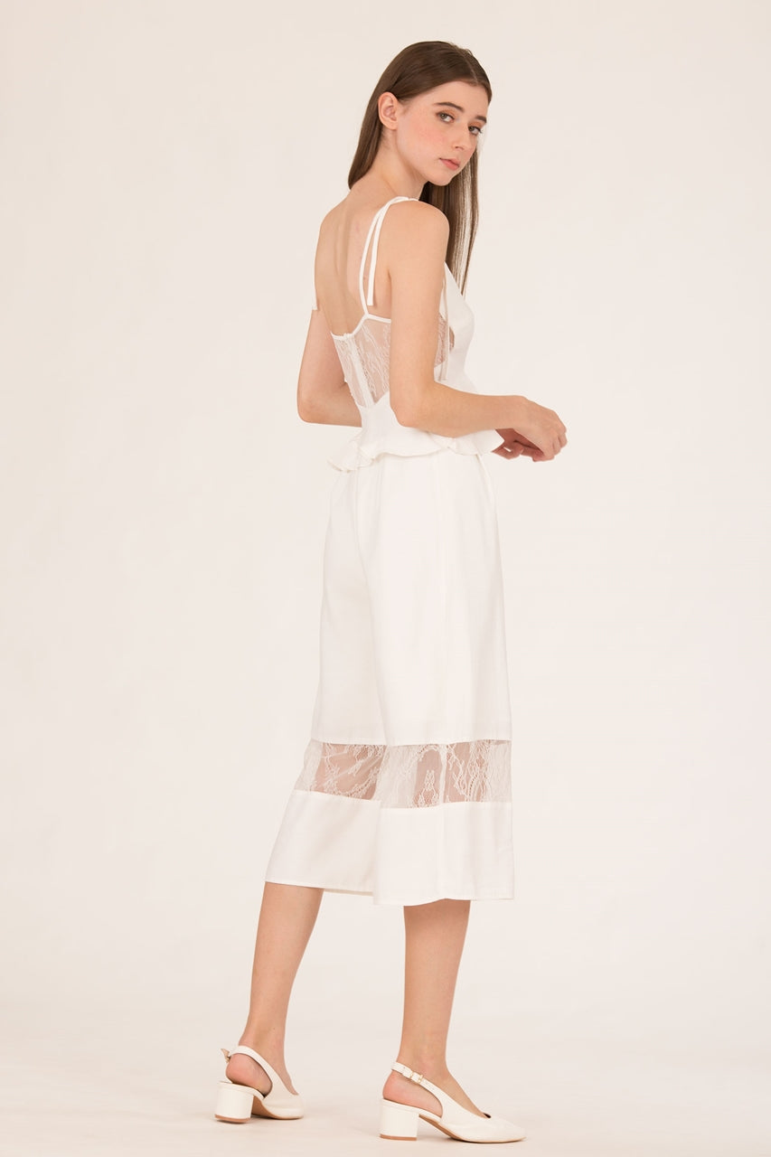 Daritahern Jumpsuit Cullotes (White)