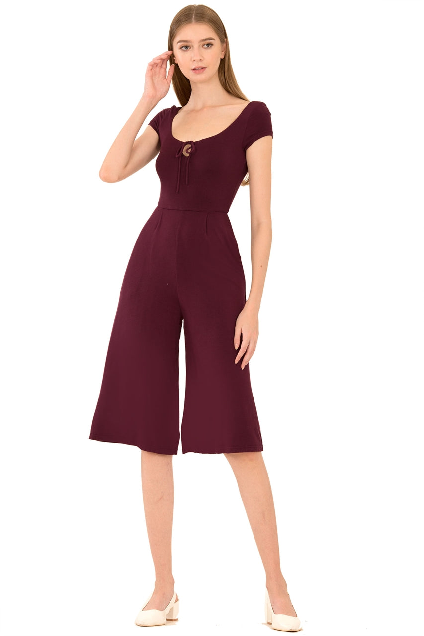 Dalamixy Jumpsuit Cullotes (Burgundy)