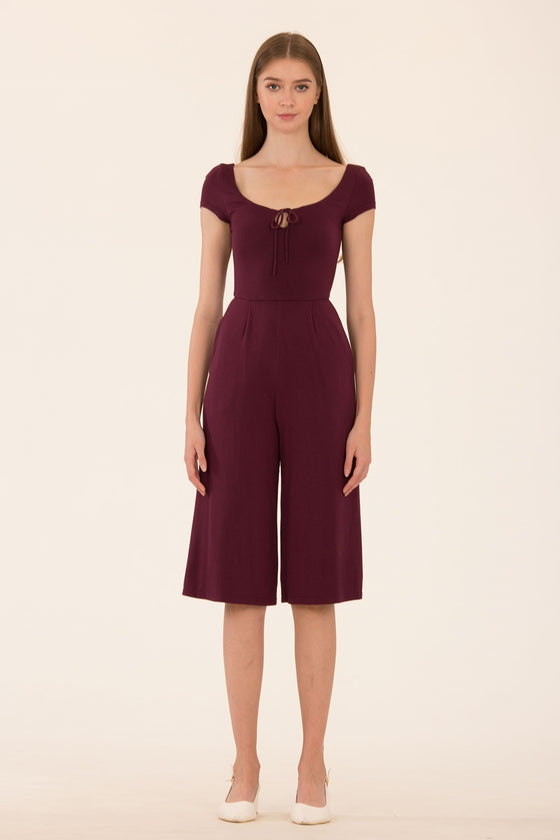 Dalamixy Jumpsuit Cullotes (Burgundy)