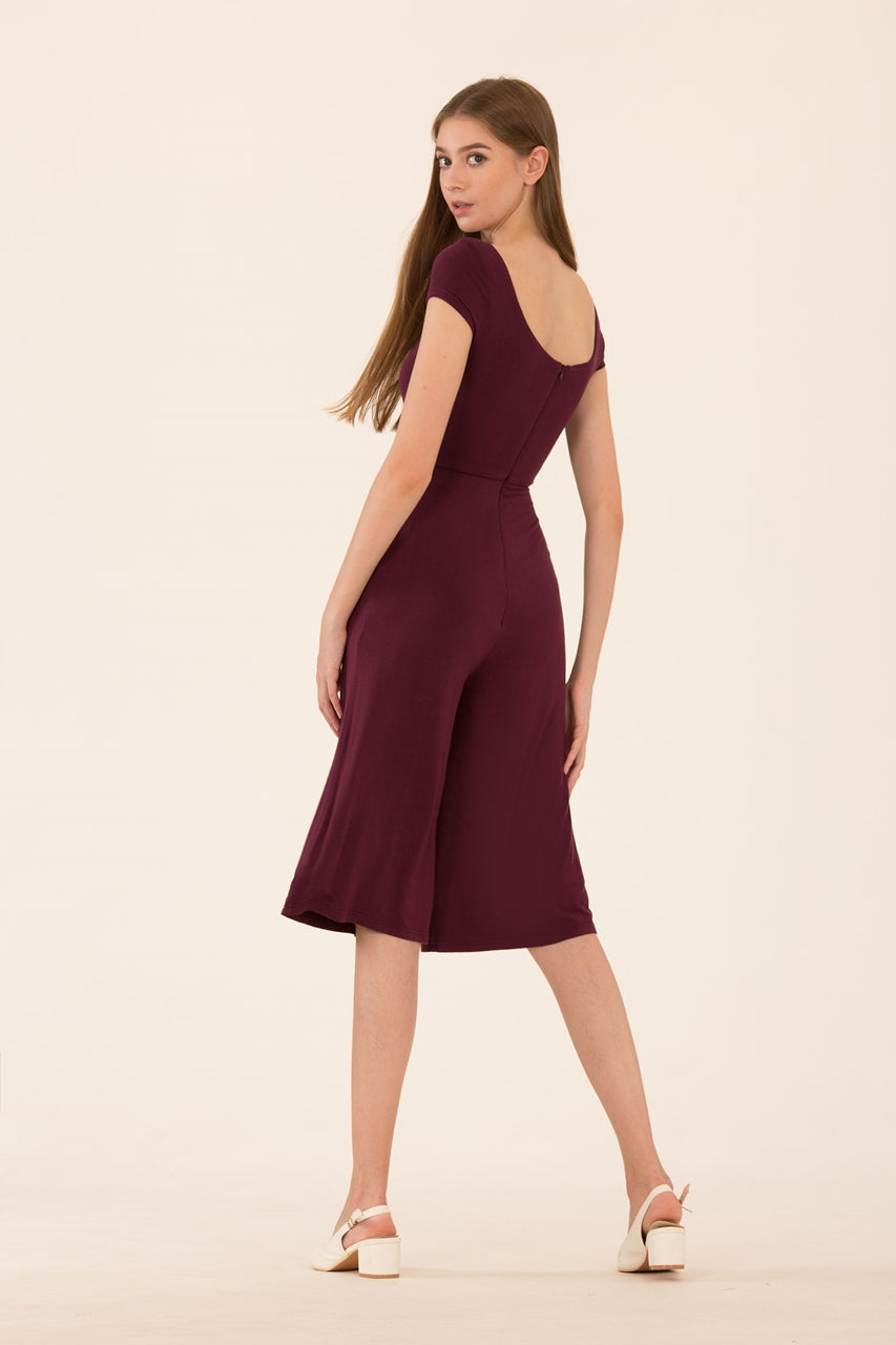 Dalamixy Jumpsuit Cullotes (Burgundy)