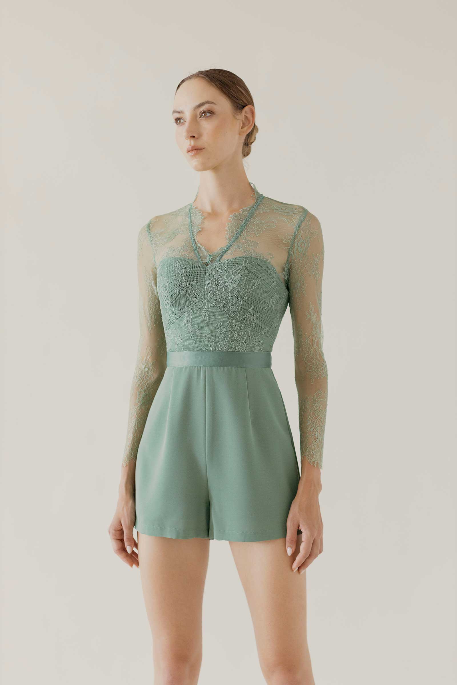 Dokierave Romper (Pale Green)