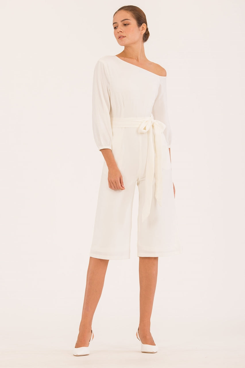 New Derkayra Jumpsuit Cullotes (White)