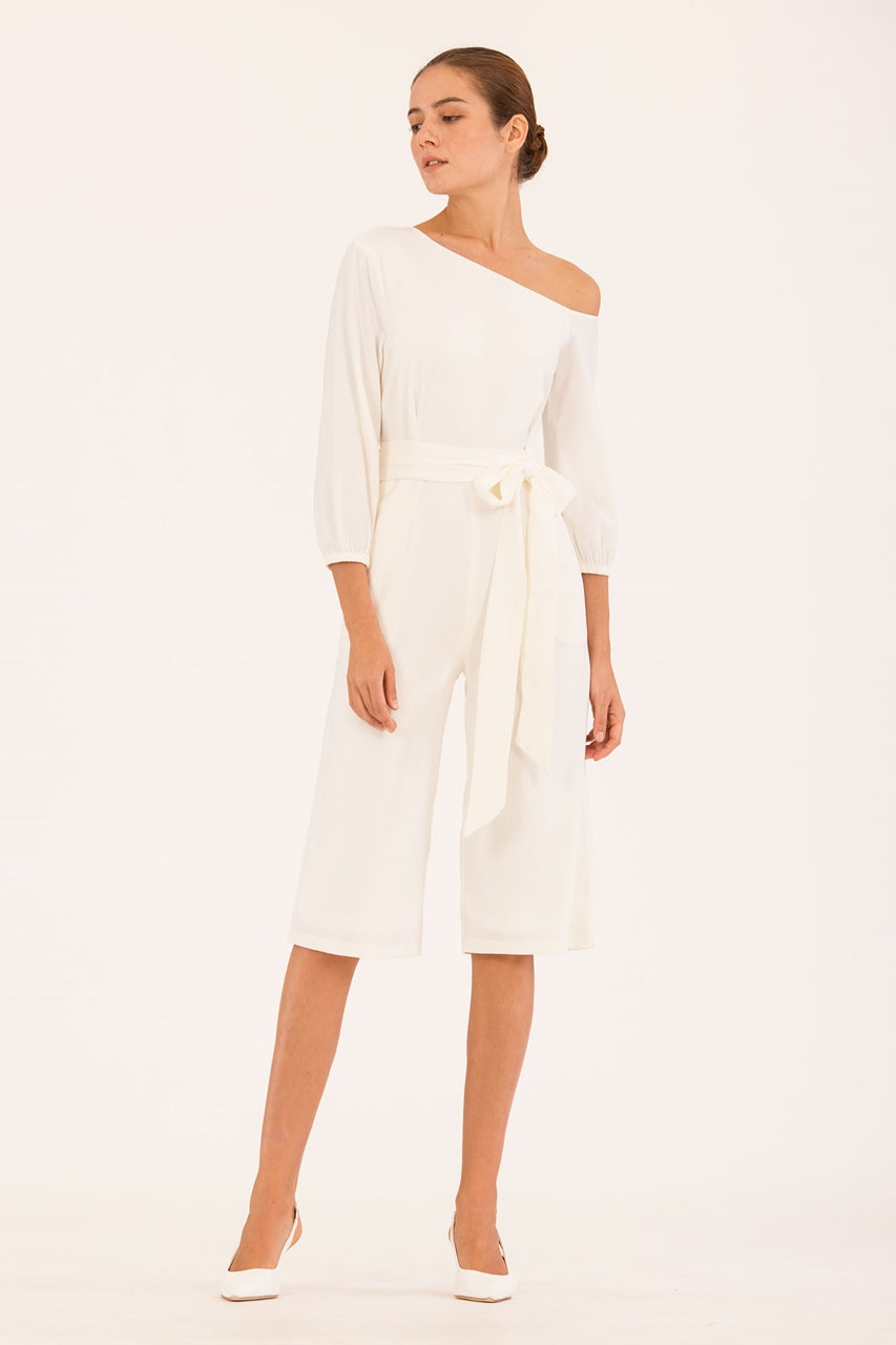 New Derkayra Jumpsuit Cullotes (White)