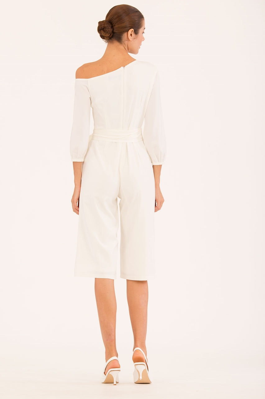 New Derkayra Jumpsuit Cullotes (White)