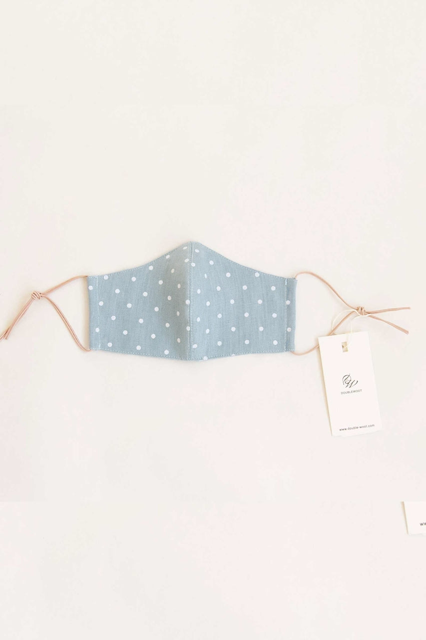 Baby Blue Linen In Dots