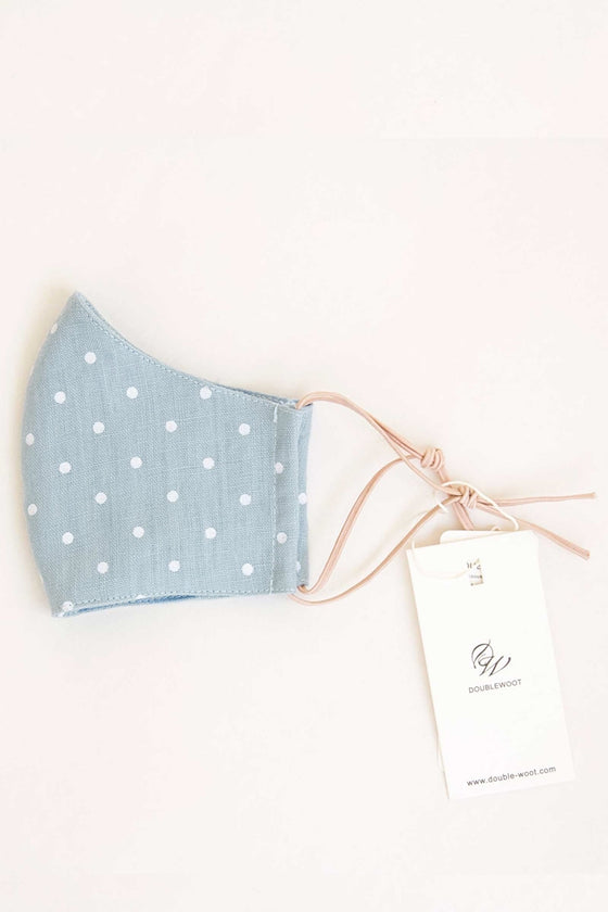 Baby Blue Linen In Dots