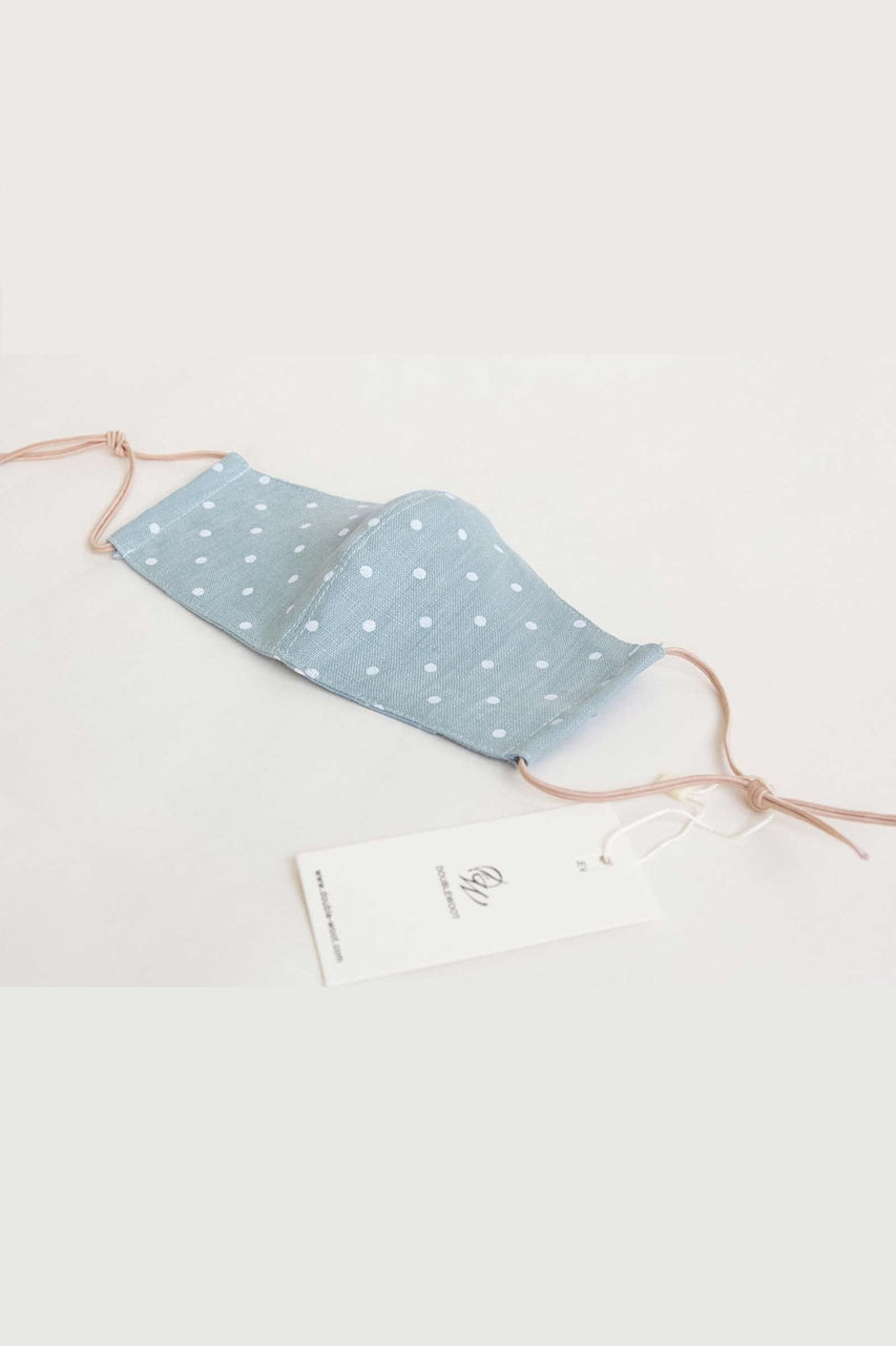 Baby Blue Linen In Dots