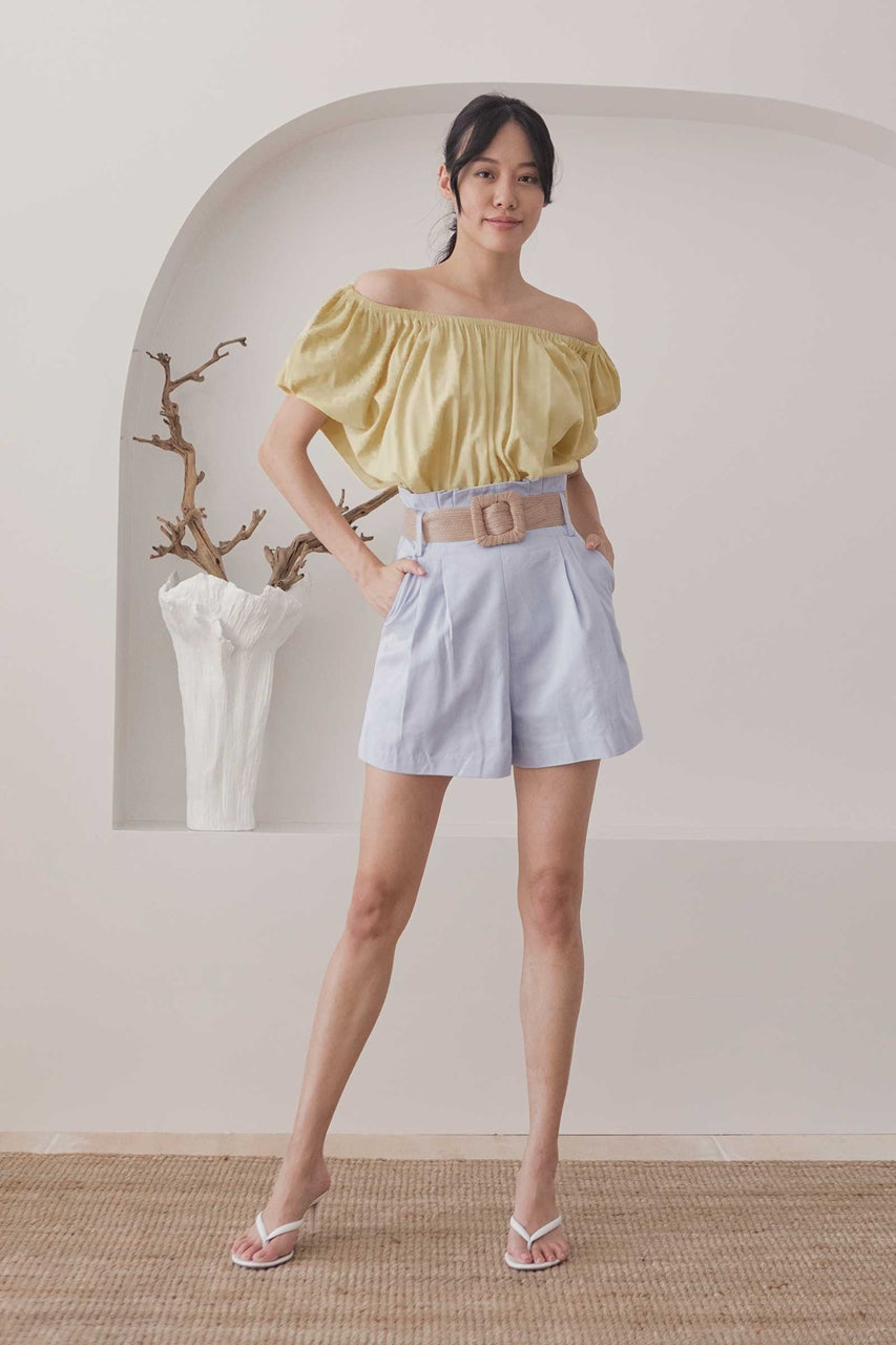 Daxewur Romper (Pale Yellow+Powder Blue)