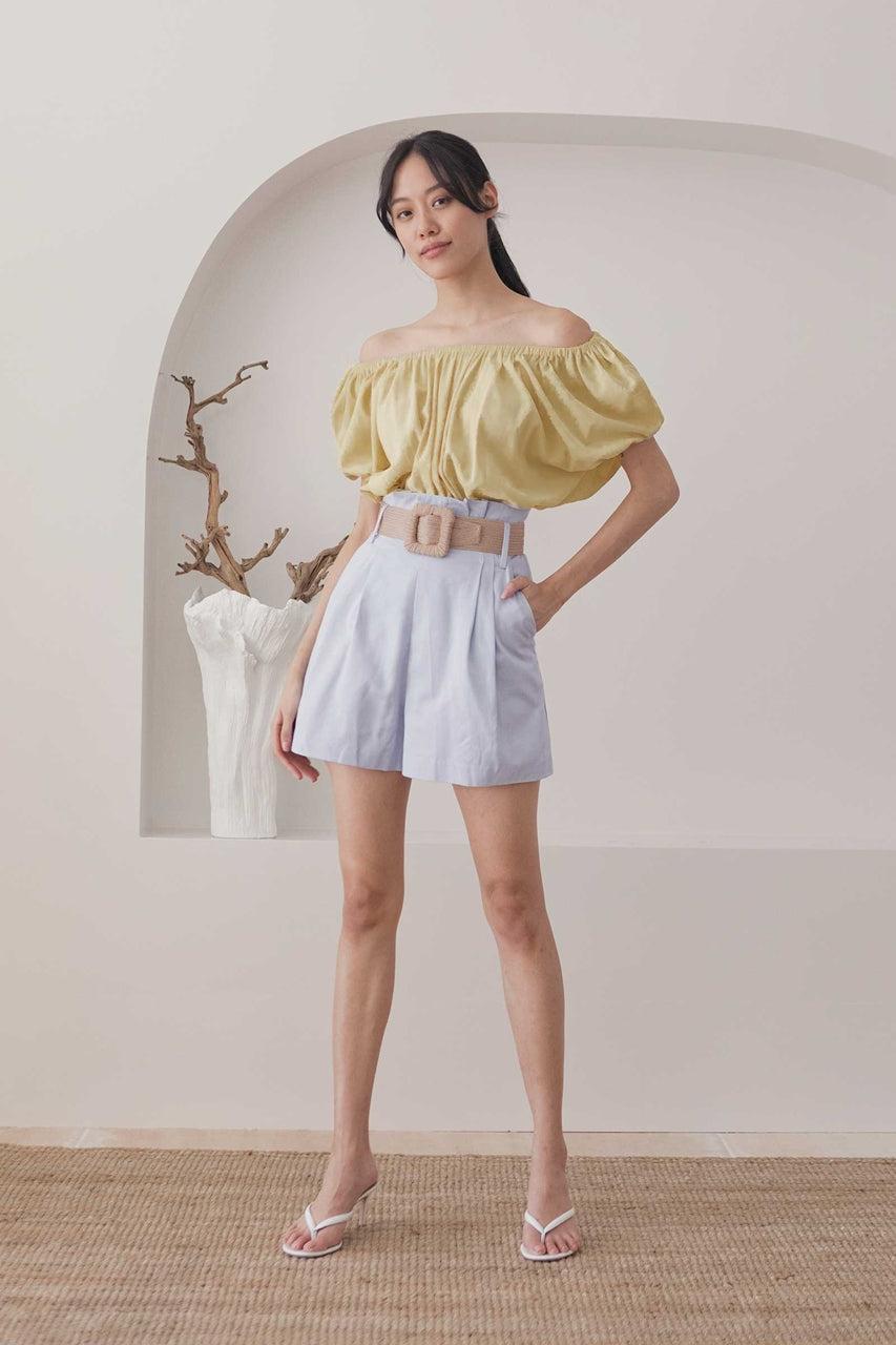 Daxewur Romper (Pale Yellow+Powder Blue)