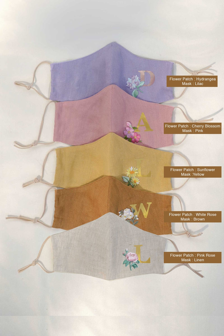 Face Mask Individual (Customize Flower & Initial)