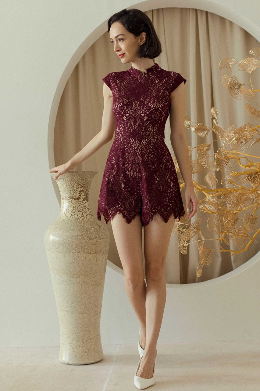 Daqiero Romper (Burgundy)