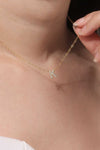 Dual Diamond Alphabet Necklace (Rolo Chain)