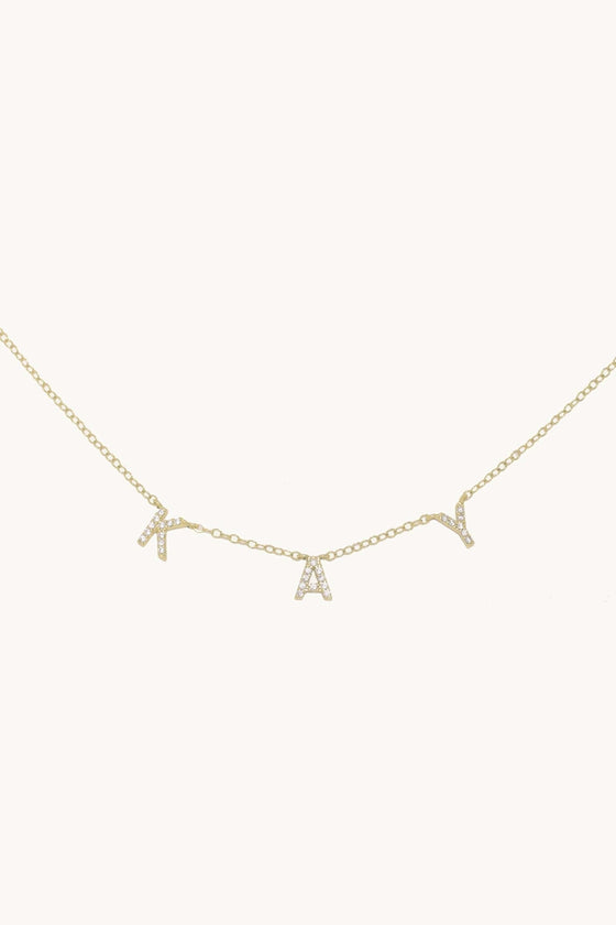 Dual Diamond Alphabet Necklace (Rolo Chain)