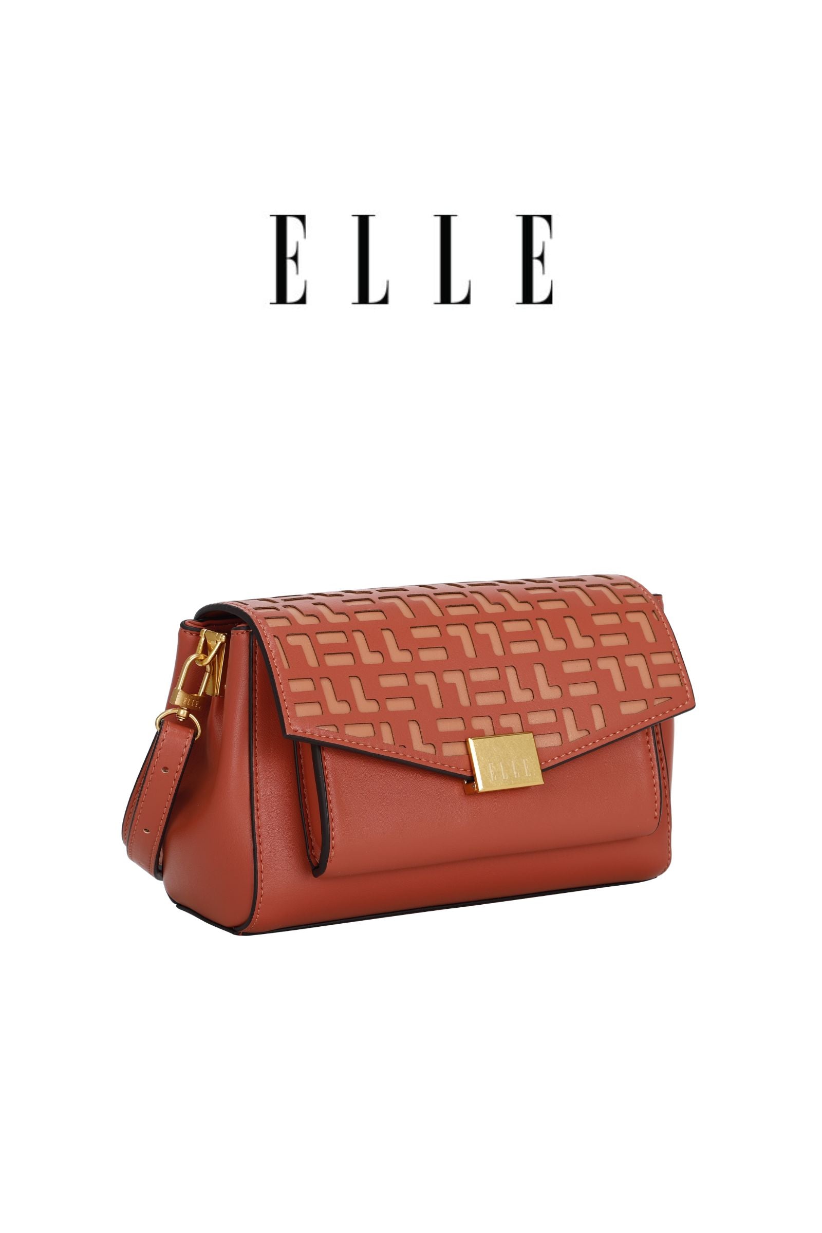 ELLE: Signature Satchel Bag (Coral)