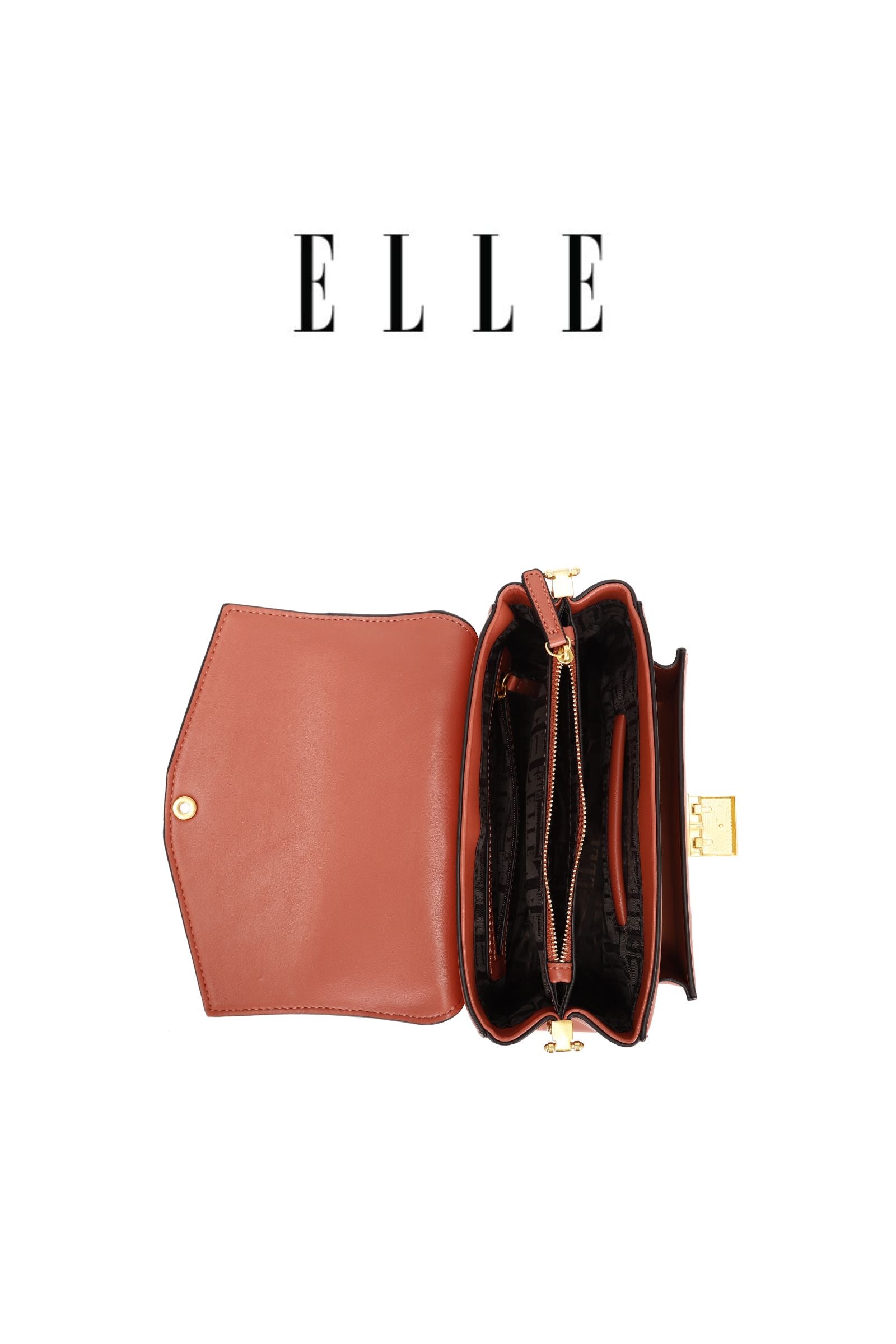 ELLE: Signature Satchel Bag (Coral)